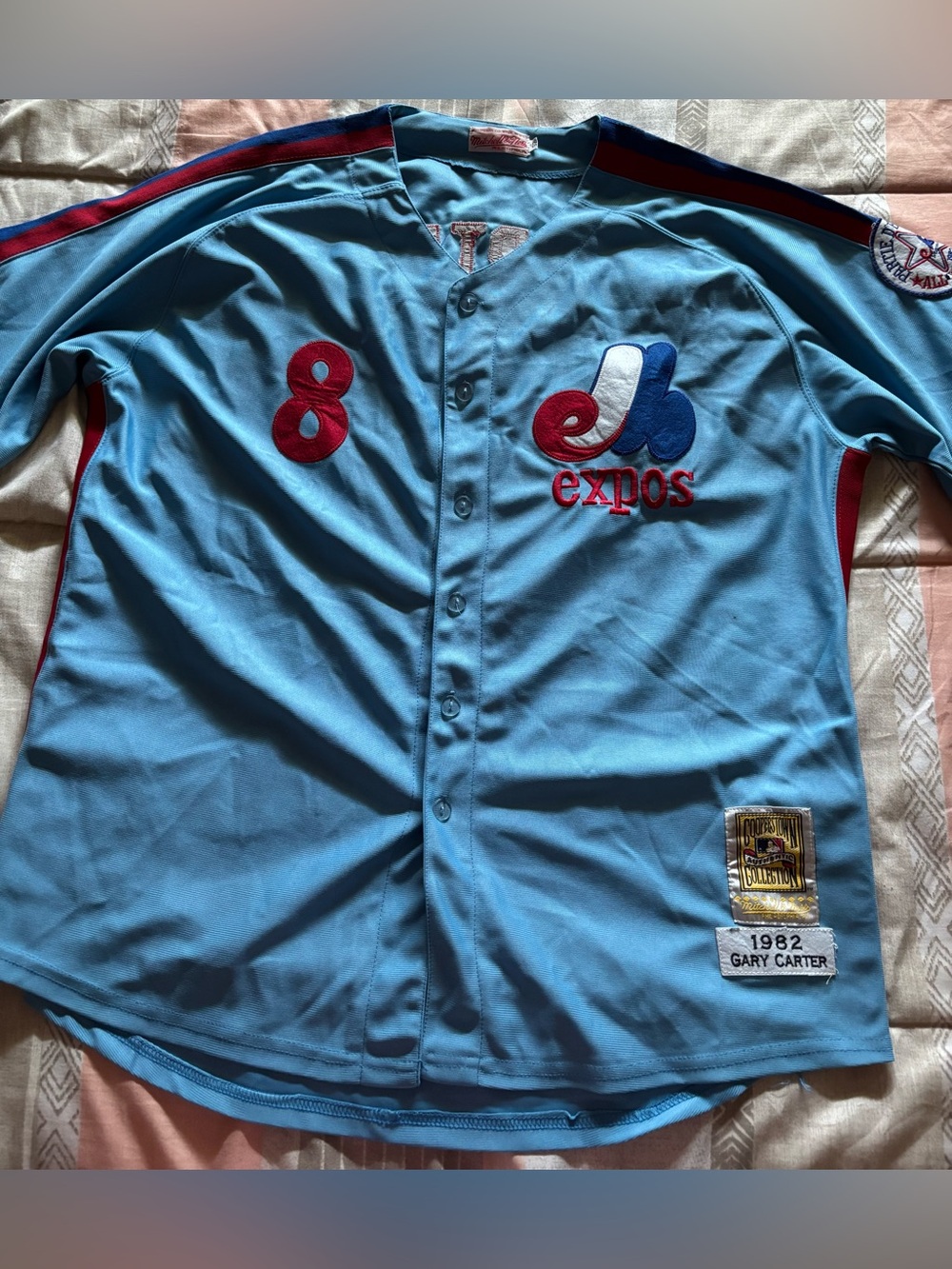 Mitchell & Ness Light Blue Montreal Expos #8 Gary Carter Jersey